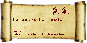 Horánszky Hortenzia névjegykártya